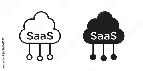 SaaS icon Symbol for App and Web UI Design Vectors