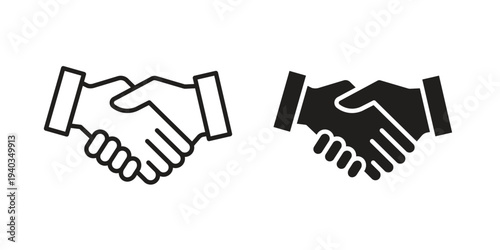 Shake hands icon Symbol for App and Web UI Design Vectors