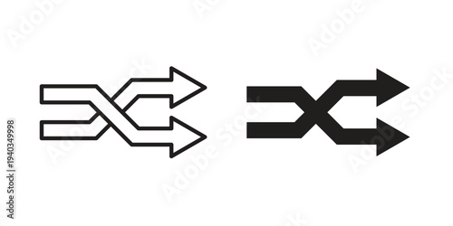 Shuffle icon Symbol for App and Web UI Design Vectors