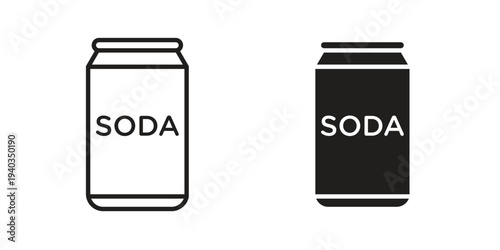 Soda can icon Symbol for App and Web UI Design Vectors