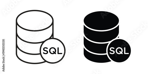 SQL icon Symbol for App and Web UI Design Vectors