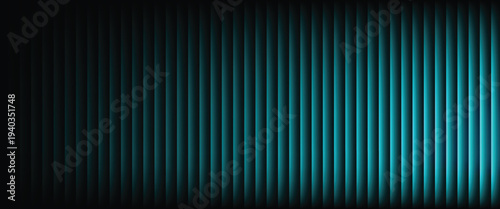 Ribbed abstract glass texture with vertical blue gradient lines, futuristic luminous background with elegant geometric symmetry, bold dynamic modern design pattern, digital vector illustration