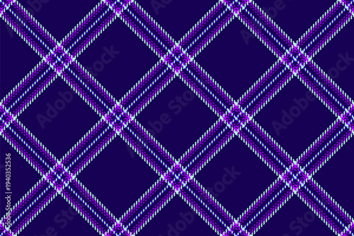 Top check vector pattern, table cloth texture background fabric. Underwear seamless tartan plaid textile in indigo and bright colors.
