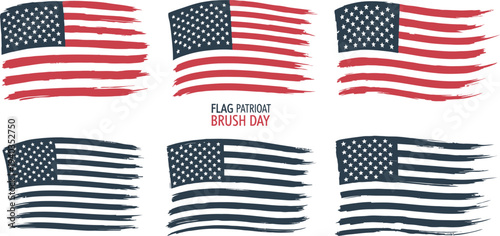 Flag day patriotic american flags in red white and blue colors