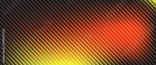 Futuristic vibrant vertical ribbed lines that distorts vivid red blue diagonal gradient. Vivid and colorful visual perfect for modern design,