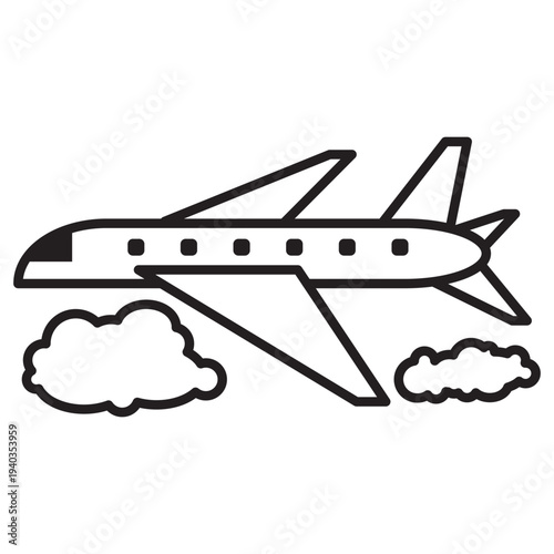 福利厚生アイコン　飛行機　旅行