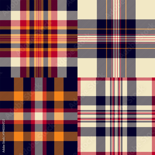 Plaid pack tailored for small home decor brands. Ideal for blankets, cushions, and seasonal collections. Vector format simplifies printing.