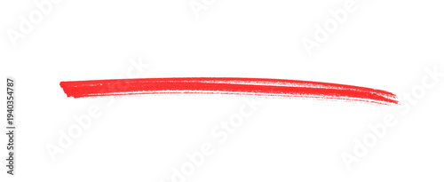 Schilderij op canvas red hand-drawn marker pen stroke line on a transparent background