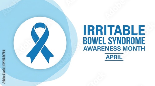 Free Download Elegant irritable bowel syndrome awareness month typography and blue ribbon illustration on clean light background for healthcare professionals and medical clinics promoting health - GFXLoad