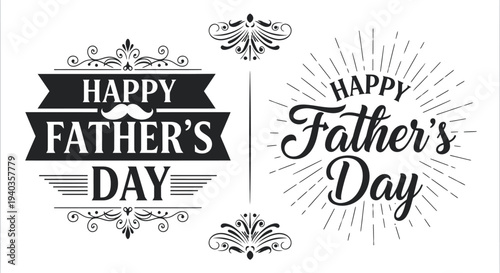 Happy father's day greeting cards and decorative designs for dad