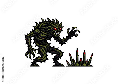 Monster creature digital illustration dark background