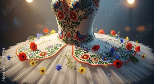 Wallpaper Mural Ballet Dancers Floral Tutu Under Spotlight. Torontodigital.ca