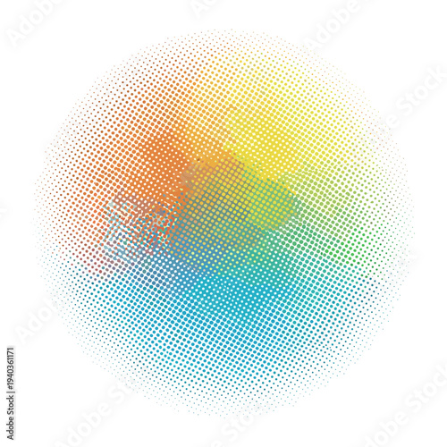 Colorful Abstract Circle Halftone Pattern Artwork.