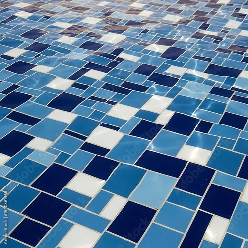Wallpaper Mural Blue mosaic tiles in swimming pool water. Torontodigital.ca