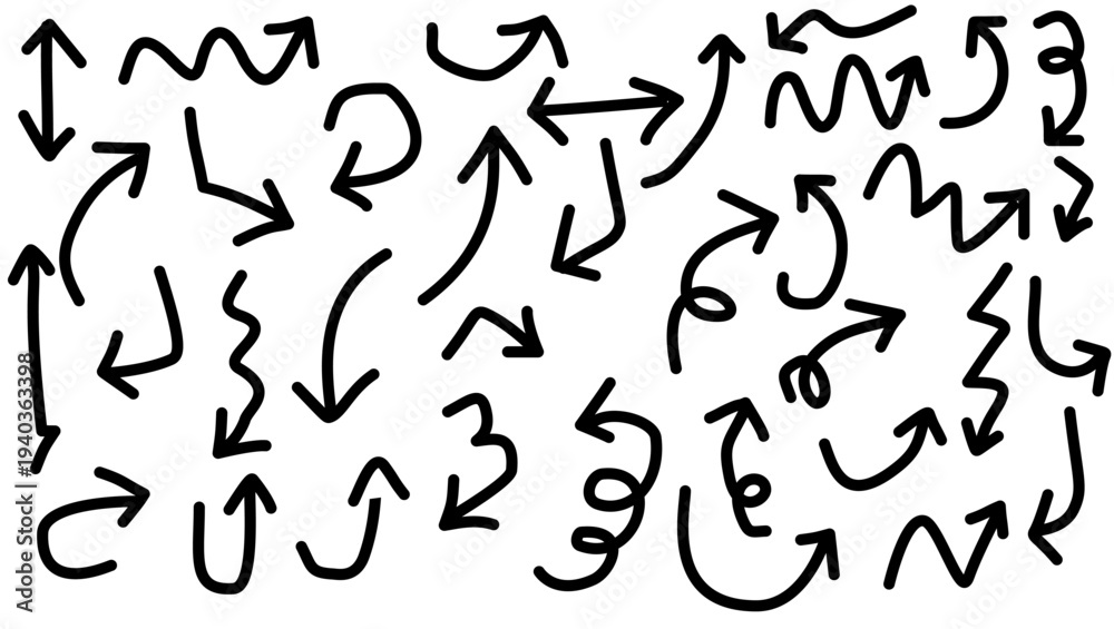 Obraz premium Arrow vector simple doodle