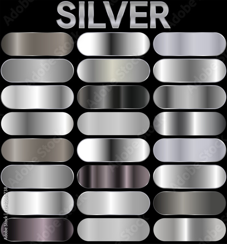 silver gradient. silver color palette. gradient silver color. silver plates.