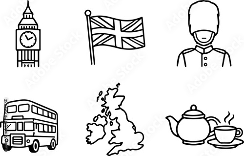 United Kingdom culture travel icons