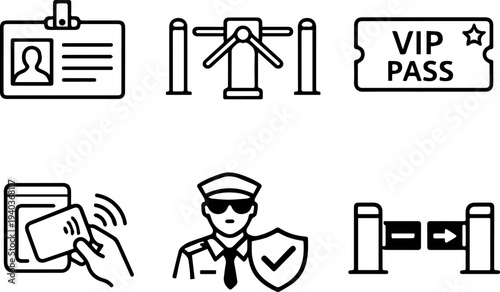 Access control security entry system icons