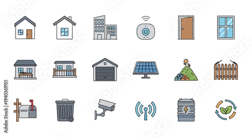 Smart home icons collection