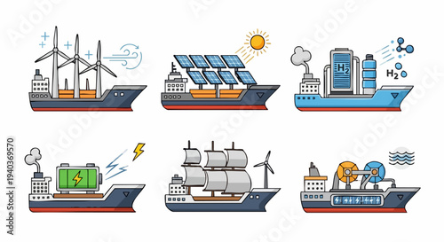 Set of sustainable maritime transport concepts using renewable energy technology