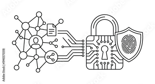 Hand drawn vector illustration of a car design featuring a modern network technology concept with social media icons and heart symbols for a business communication pattern