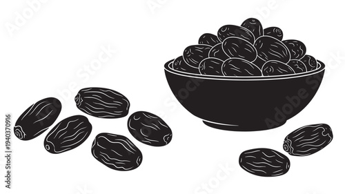 Set of coffee beans vector illustration