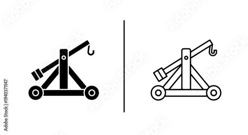 Wheeled Crane Catapult Hook Icon