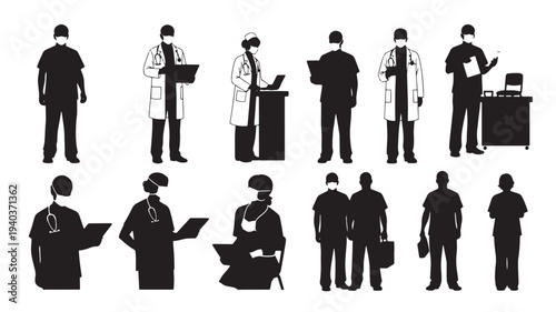 Set of 13 business people icons vector