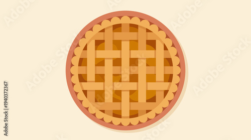 Delicious homemade pie with lattice crust on kitchen table indoors