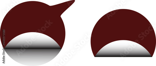 Maroon colored circular shapes with reflective surface