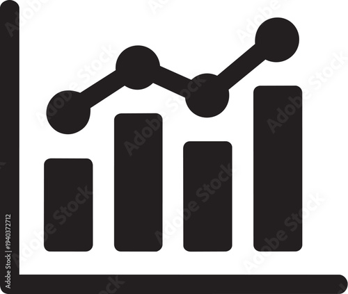 Line graph and bar chart showing upward trend indicating positive financial performance