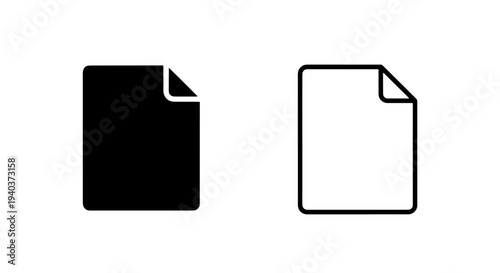 Blank file document page icon set for office paperwork and data storage