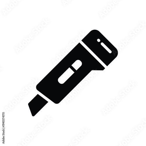 Utility knife icon, sharp blade symbol for cutting, crafting, and DIY tools