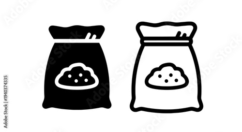 Sack of Soil or Fertilizer Icon for Agriculture and Farming