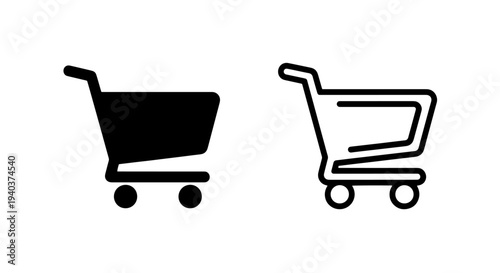 Shopping cart icons for e-commerce and retail website design