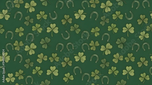 St. Patrick's Day pattern clover, St. Patrick's Day. Sketch set clover. Hand drawn illustration.