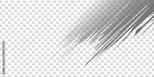 Manga comic effect on transparent background. Motion radial lines for comic book. Vector illustration of manga speed frame or exploding splash