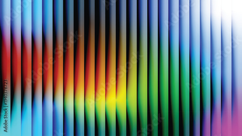 Vibrant Color Gradient Vertical Stripes with Blurred Prismatic Background -Background abstract texture