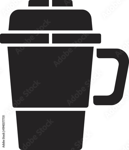 Powerful Black and White Galloping Horse Vector Silhouette Illustration with Flowing Mane Isolated on Plain White Background