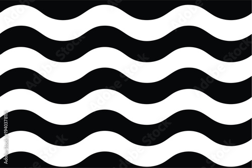 Black and White Wave Seamless Pattern