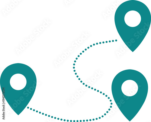 Teal Map Location Pin Navigation Marker Icons