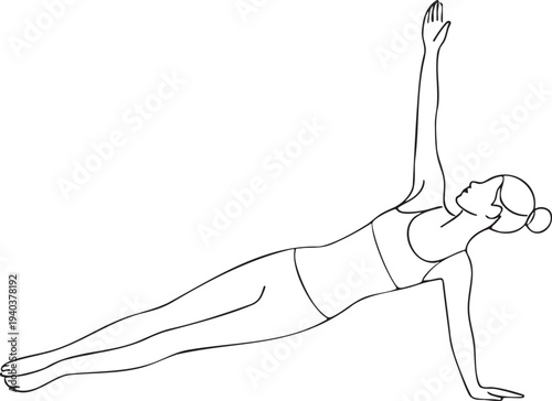 Woman Stretching Exercise Fitness Outline Art