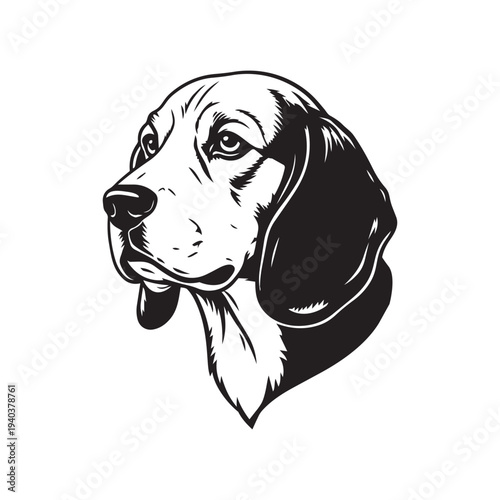Dog Portrait Illustration on Isolated Background