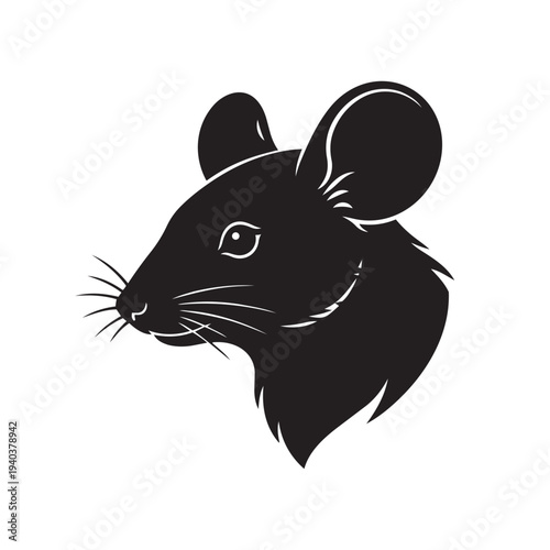 Mouse Portrait Illustration on Isolated Background