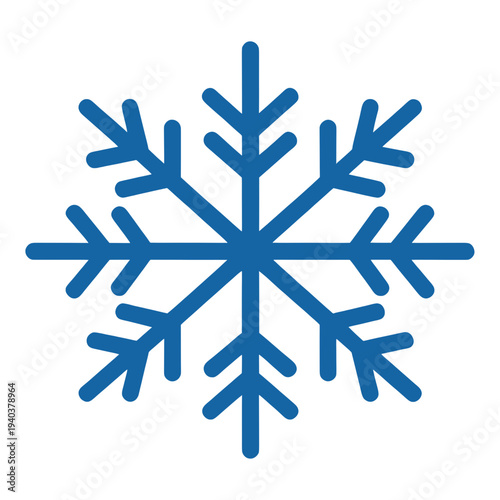 Blue Filled Snowflake Icon for Web Interface