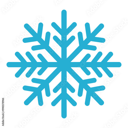 Blue Filled Snowflake Vector Icon for Web Interface