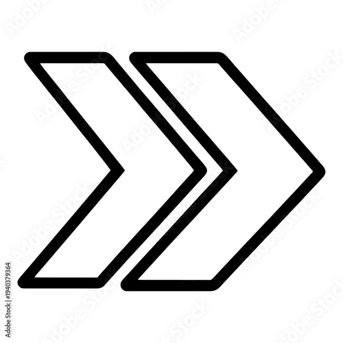 Double Outline Arrow Right UI Icon for App UI