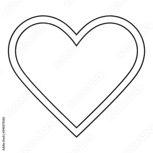 Double Outline Heart Icon for App UI