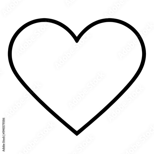Double Outline Heart Shape Line Icon for Web Interface