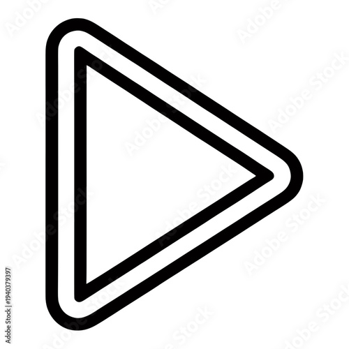 Double Outline Play Triangle UI Icon for App UI